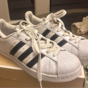 Adidas Superstar White and Black Shoes